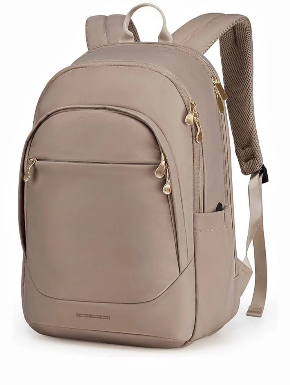 Tavel Work Backpack for Women, 15.6 Inch Laptop Bag, Champagne